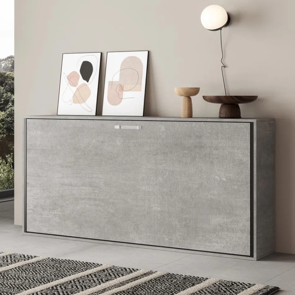 Letto Singolo a Scomparsa Orizzontale Made in Italy - Collaborativo Viadurini