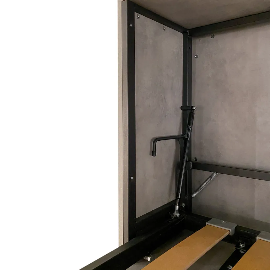 Letto Singolo a Scomparsa Orizzontale Made in Italy - Collaborativo Viadurini