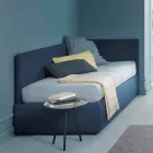 Letto singolo ad angolo, con testiera e pannello laterale Line4 Bolzan Viadurini