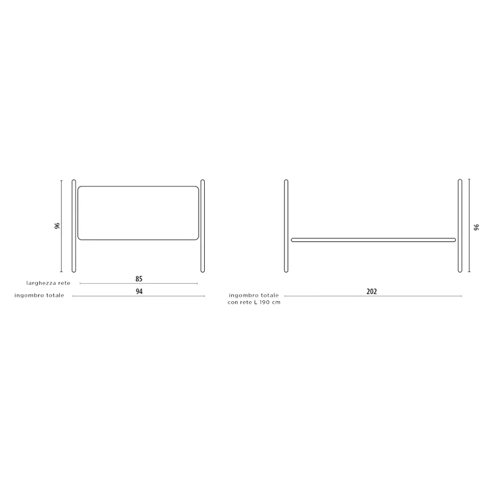 Letto Singolo con Struttura Coordinata in Ferro Made in Italy - Lillo Viadurini