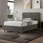 Letto Una Piazza e Mezzo 120x200 cm con Testata in Microfibra Made in Italy - Pallone Viadurini