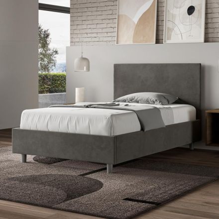 Letto Una Piazza e Mezzo 120x200 cm con Testata in Microfibra Made in Italy - Pallone Viadurini