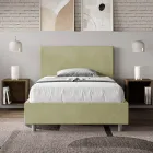 Letto Una Piazza e Mezzo 120x200 cm con Testata in Microfibra Made in Italy - Pallone Viadurini
