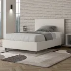 Letto Una Piazza e Mezzo 120x200 cm con Testata in Similpelle Made in Italy - Pallone Viadurini