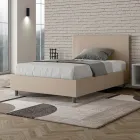 Letto Una Piazza e Mezzo 120x200 cm con Testata in Similpelle Made in Italy - Pallone Viadurini
