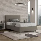 Letto Una Piazza e Mezzo 120x200 cm con Testata in Similpelle Made in Italy - Pallone Viadurini