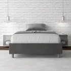 Letto Una Piazza e Mezzo 120x200 cm Rivestito in Microfibra Made in Italy - Atleta Viadurini
