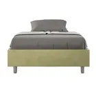 Letto Una Piazza e Mezzo 120x200 cm Rivestito in Microfibra Made in Italy - Atleta Viadurini