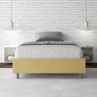 Letto Una Piazza e Mezzo 120x200 cm Rivestito in Microfibra Made in Italy - Atleta Viadurini