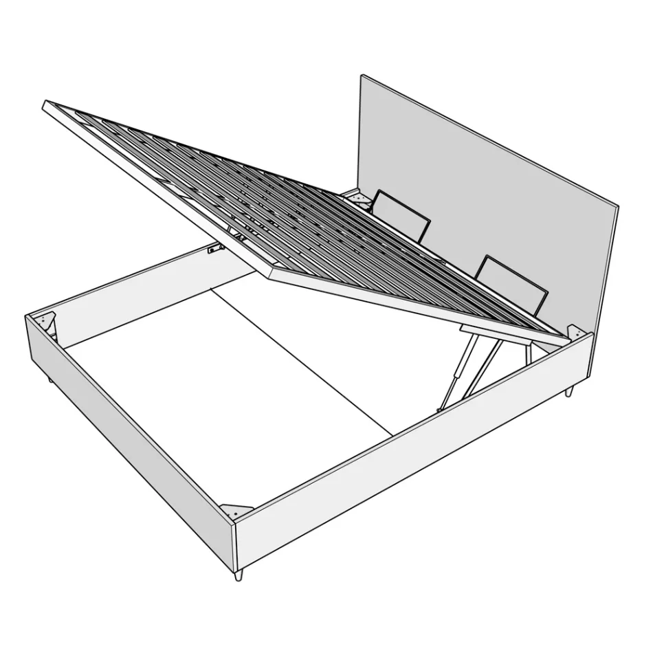 Letto Una Piazza e Mezzo 120x200 cm Rivestito in Similpelle Made in Italy - Atleta Viadurini