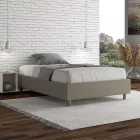 Letto Una Piazza e Mezzo 120x200 cm Rivestito in Similpelle Made in Italy - Atleta Viadurini