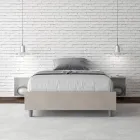 Letto Una Piazza e Mezzo 140x200 cm Rivestito in Microfibra Made in Italy - Atleta Viadurini