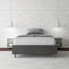 Letto Una Piazza e Mezzo 140x200 cm Rivestito in Microfibra Made in Italy - Atleta Viadurini