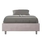 Letto Una Piazza e Mezzo 140x200 cm Rivestito in Microfibra Made in Italy - Atleta Viadurini