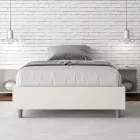 Letto Una Piazza e Mezzo 140x200 cm Rivestito in Similpelle Made in Italy - Atleta Viadurini
