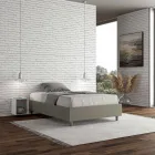 Letto Una Piazza e Mezzo 140x200 cm Rivestito in Similpelle Made in Italy - Atleta Viadurini