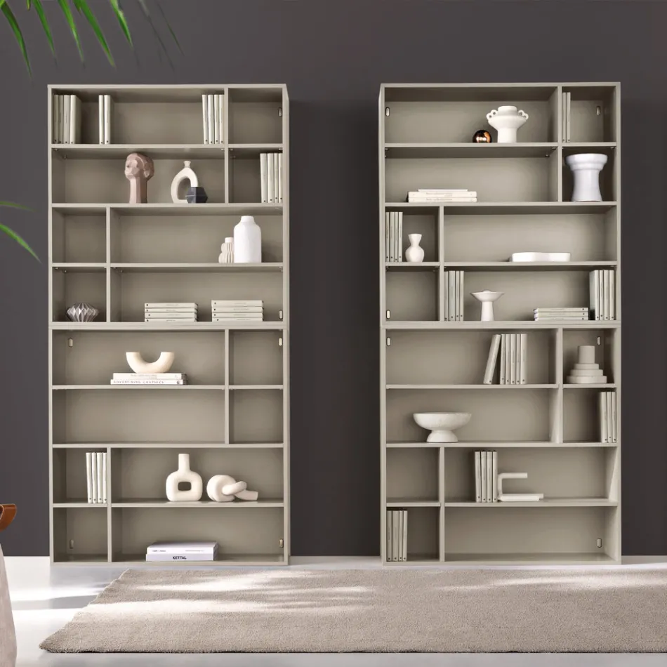 Libreria a Muro di Design in Nobilitato di Diversi Colori Made in Italy - Kea Viadurini