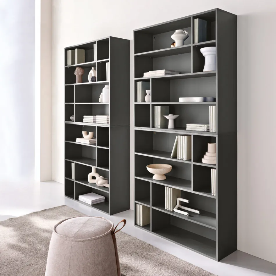 Libreria a Muro di Design in Nobilitato di Diversi Colori Made in Italy - Kea Viadurini
