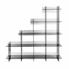 Libreria a muro fumé Sfera3 L180 x H180 x P30 cm, made in Italy Viadurini