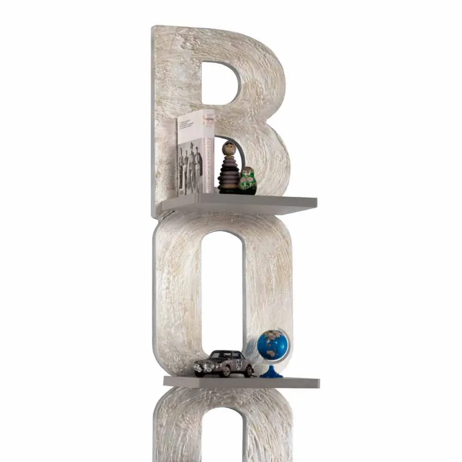 Libreria a parete dal design fatta a mano in Italia 3 mensole Nicla Viadurini