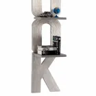 Libreria a parete dal design fatta a mano in Italia 3 mensole Nicla Viadurini