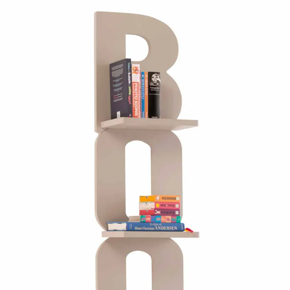 Libreria a parete dal design fatta a mano in Italia 3 mensole Nicla Viadurini