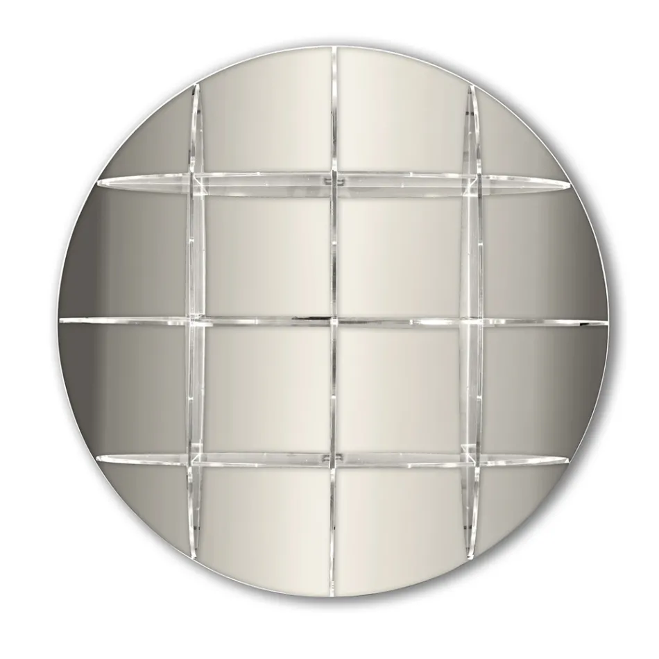 Libreria da Parete Tonda in Plexiglass Oro o Argento Made in Italy - Lizzy Viadurini