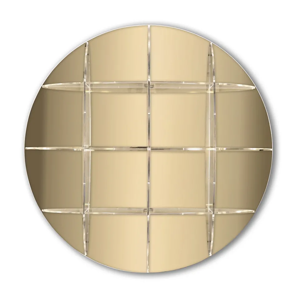 Libreria da Parete Tonda in Plexiglass Oro o Argento Made in Italy - Lizzy Viadurini