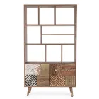 Libreria da Salotto in Legno di Mango e Ante Riciclate Homemotion - Auriel Viadurini