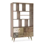 Libreria da Salotto in Legno di Mango e Ante Riciclate Homemotion - Auriel Viadurini