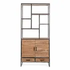 Libreria da Terra in Acciaio Verniciato con Piani in Legno Homemotion - Zompo Viadurini