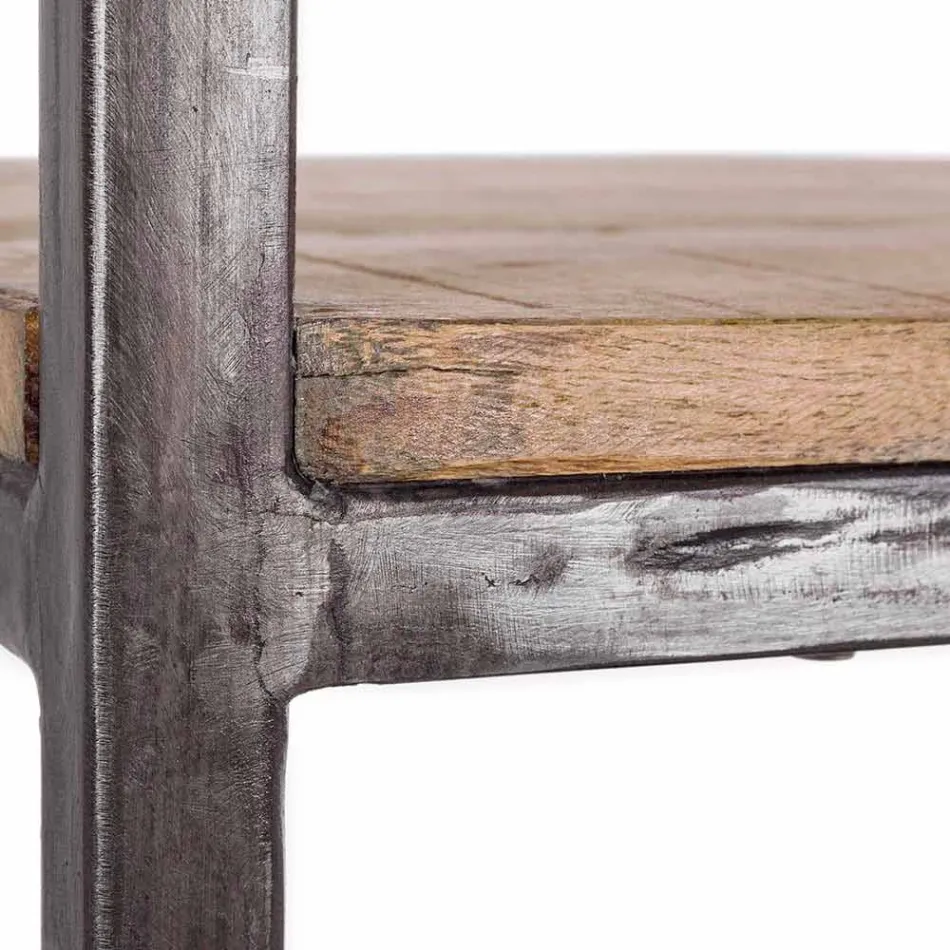 Libreria da Terra in Stile Industriale in Acciaio e Legno Homemotion - Zompo Viadurini