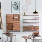 Libreria da Terra in Stile Industriale in Acciaio e Legno Homemotion - Zompo Viadurini