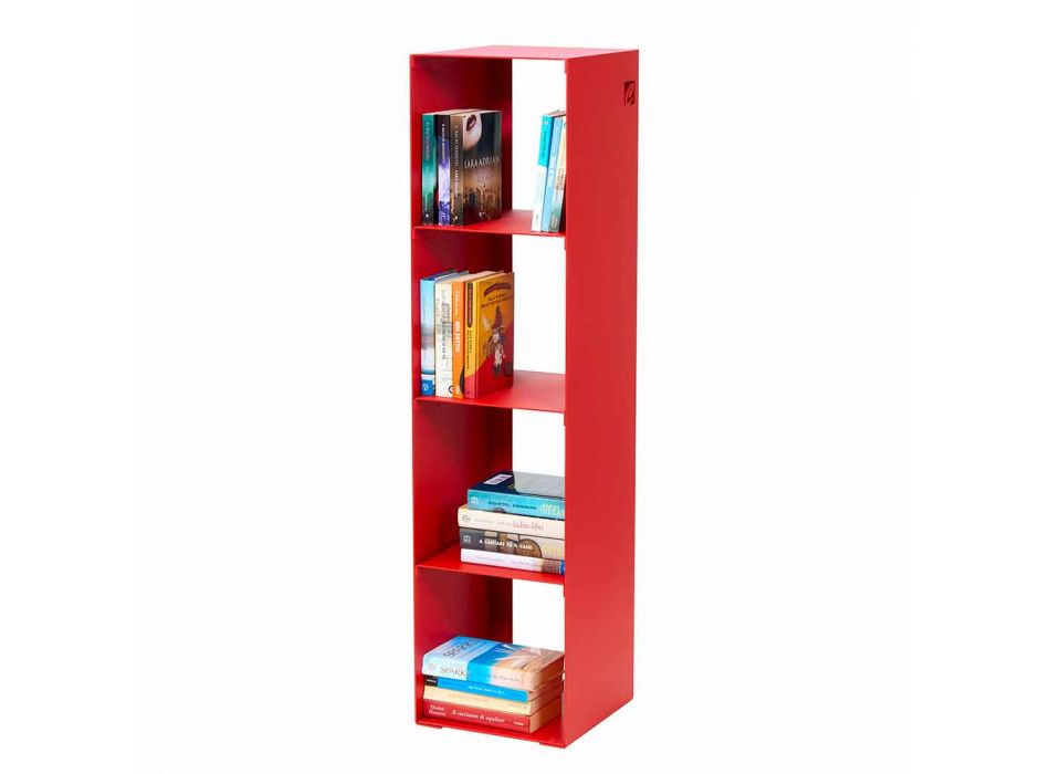 Libreria da Terra Moderna Ferro Nero, Rosso, Bianco o Grigio Made in Italy – Pls Viadurini