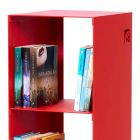 Libreria da Terra Moderna Ferro Nero, Rosso, Bianco o Grigio Made in Italy – Pls Viadurini