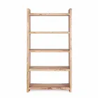 Libreria da Terra Moderna in Legno di Acacia con 5 Ripiani Homemotion - Lauro Viadurini