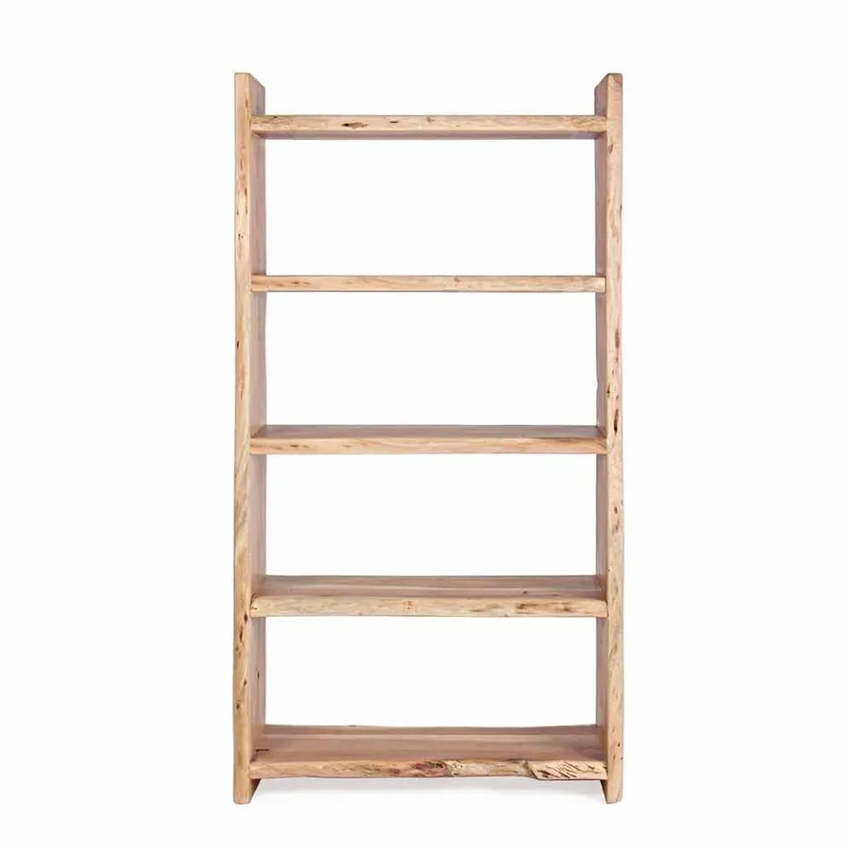 Libreria da Terra Moderna in Legno di Acacia con 5 Ripiani Homemotion - Lauro Viadurini
