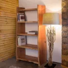 Libreria da Terra Moderna in Legno di Acacia con 5 Ripiani Homemotion - Lauro Viadurini
