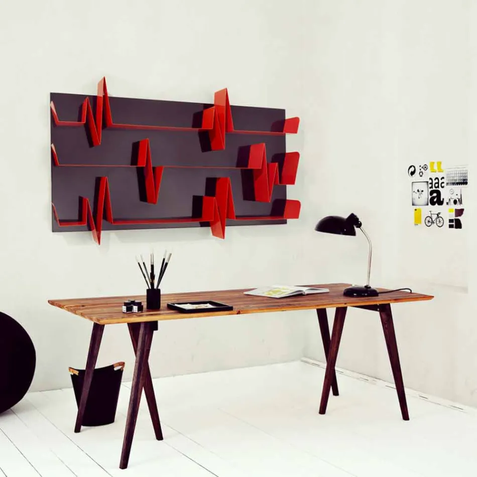  Libreria Design Battikuore 186x101 (3 Ripiani) Mabele Viadurini