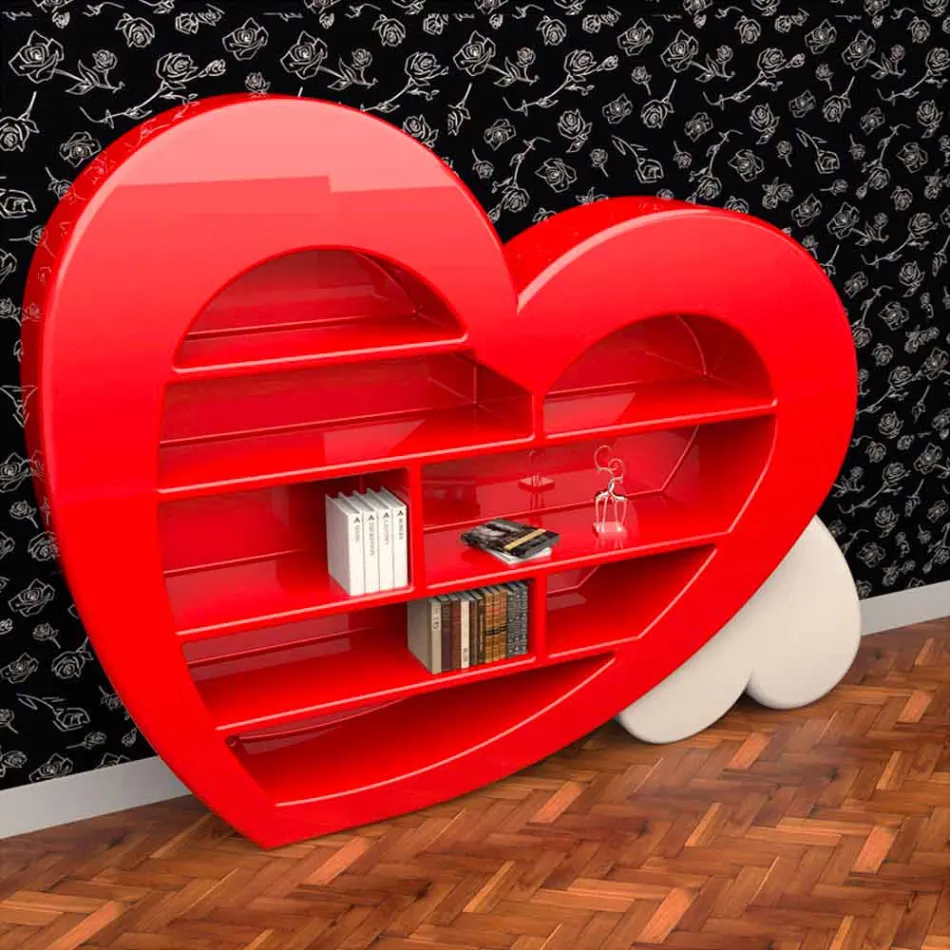 Libreria Design in Adamantx® Cuore Made in Italy Viadurini