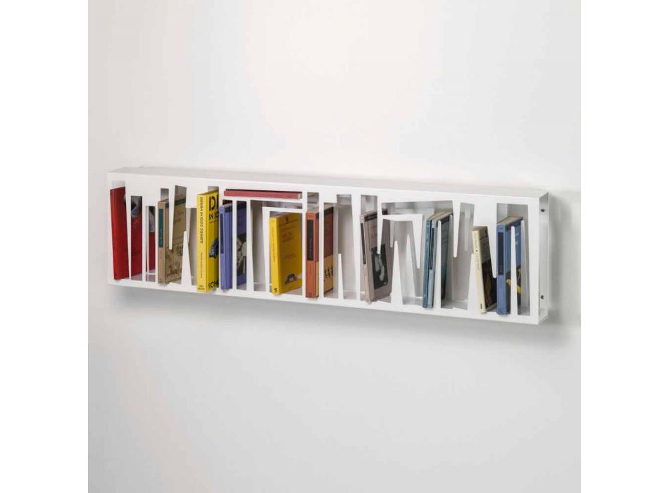 Libreria di Moderno Design da Parete in Metallo Bianco Made in Italy – Bolivia Viadurini
