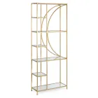 Libreria Freestanding in Acciaio e Piani in Vetro Design Elegante - Noralea Viadurini