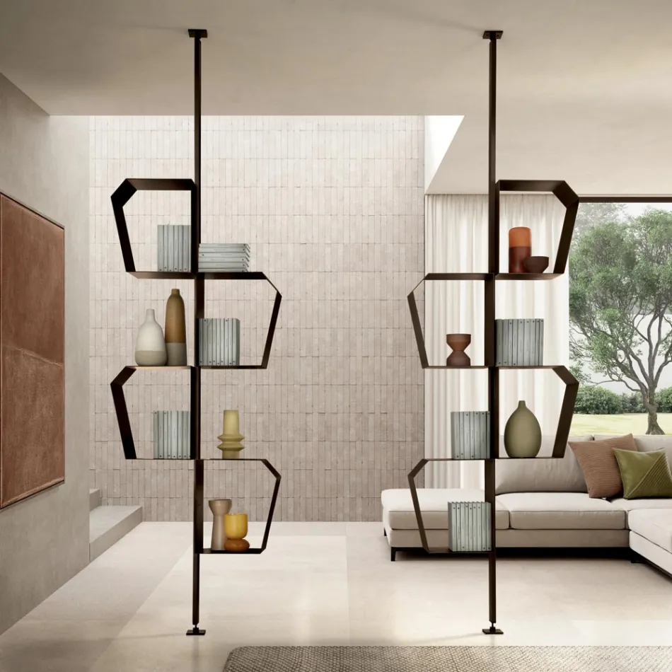 Libreria in Metallo Verniciato con Piedino Regolabile Made in Italy - Fernanda Viadurini