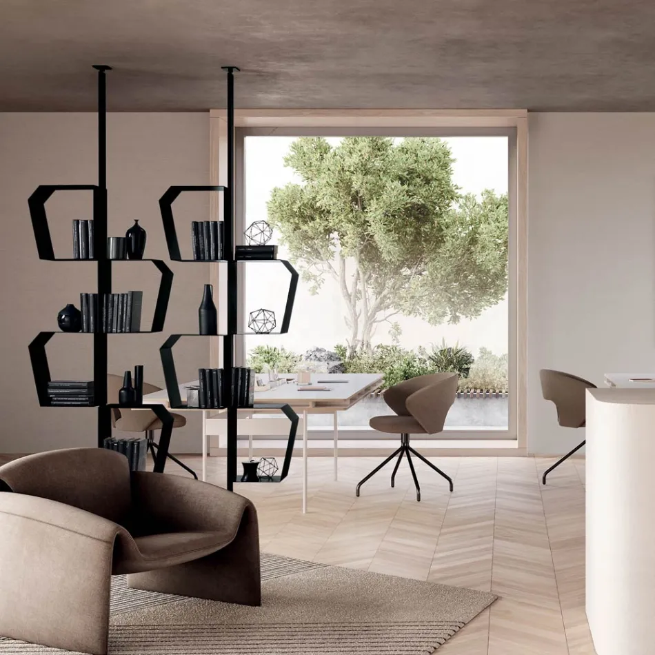 Libreria in Metallo Verniciato con Piedino Regolabile Made in Italy - Fernanda Viadurini