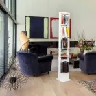 Libreria Moderna da Terra con Scaffali in Metallo Bianco Made in Italy – Bolivia Viadurini