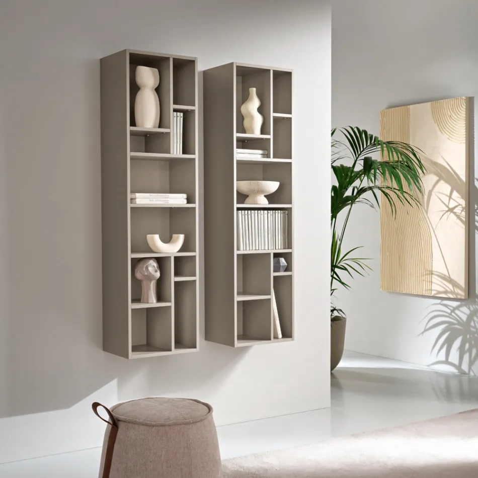 Libreria Verticale in Diverse Finiture in Nobilitato Made in Italy - Siviglia Viadurini
