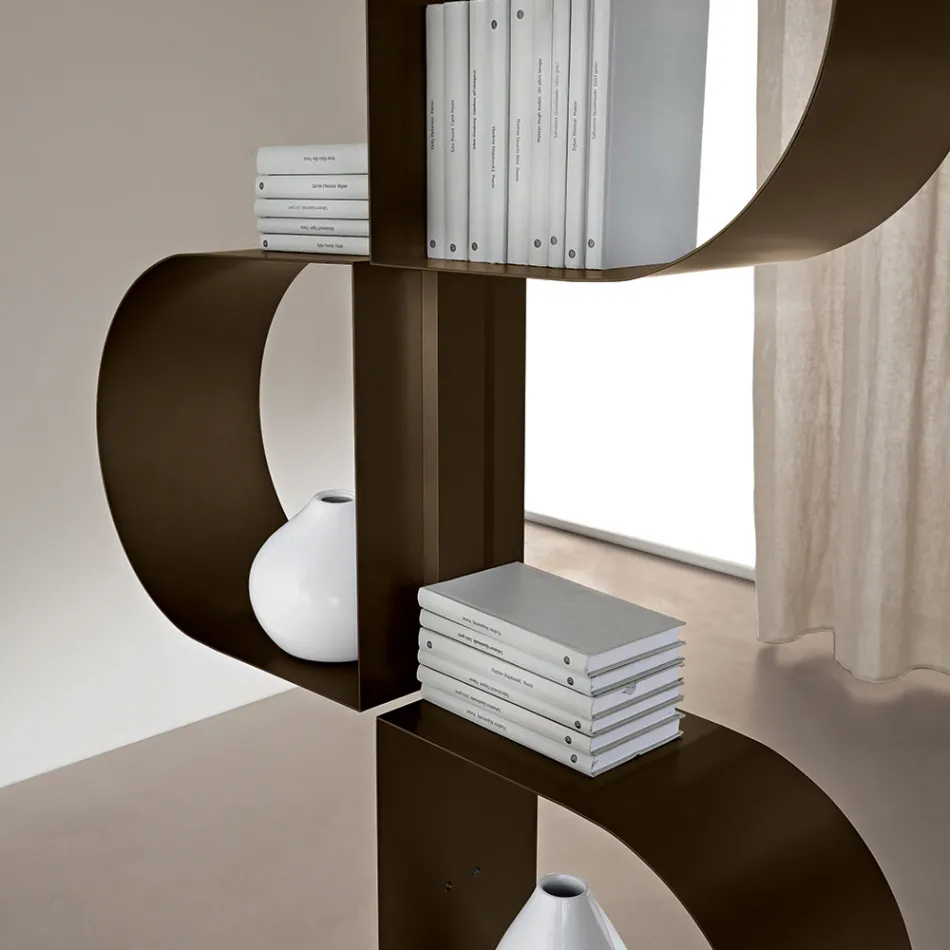 Libreria Verticale in Metallo Verniciato con Piedino Regolabile - Fatima Viadurini