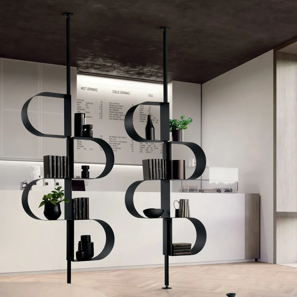 Libreria Verticale in Metallo Verniciato con Piedino Regolabile - Fatima Viadurini