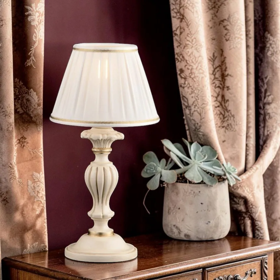 Lume in Legno con Paralume Made in Italy - Milano Viadurini