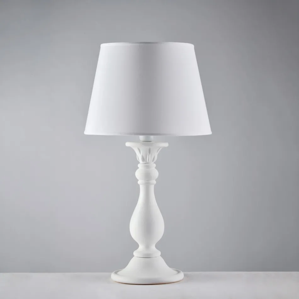 Lume in Legno con Paralume  Made in Italy per Arredare L’interno - Siena Viadurini